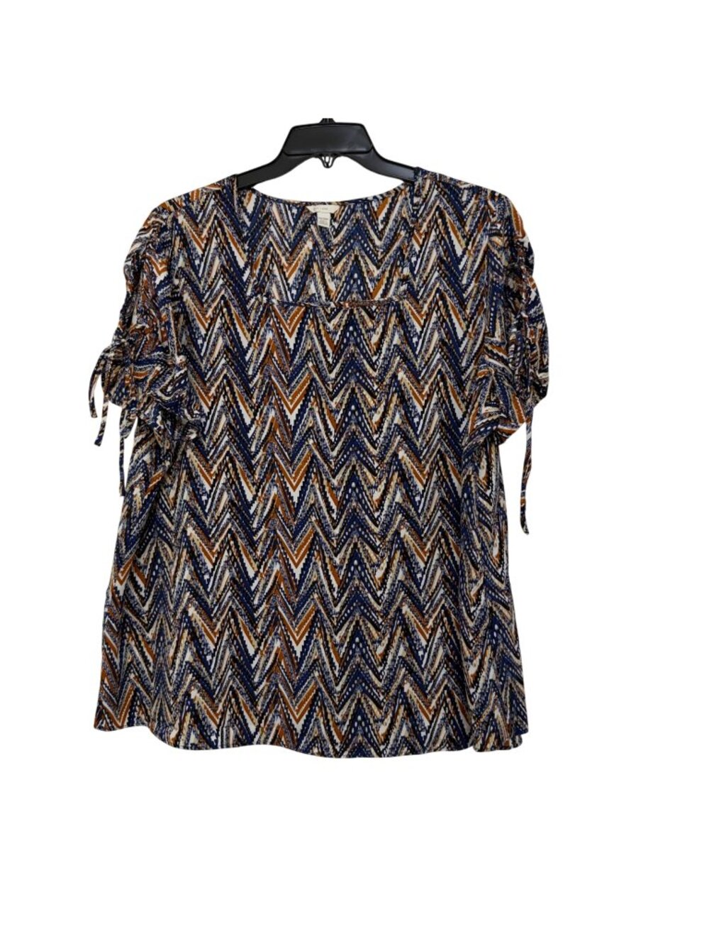 Est !946 Cato Chevron Print Blouse With Tie-Sleeve Detail Size 18/20W Polyester